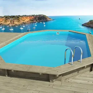 Piscine bois " Miami 130 " - 4.86 x 3.36 x 1.30 m HABITAT ET JARDIN Bon Marché