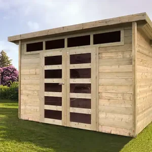 Haute Qualité Abri de jardin bois Venezia - Naturel - L.381xP.319xH.233cm SOLID