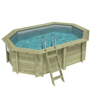 Piscine hors sol en bois NEMO 4.3 x 3 - H.1.18 m, gris clair, fixations à sceller - BAS7302OSPI2 ALTANKA Nouvel Arrivage