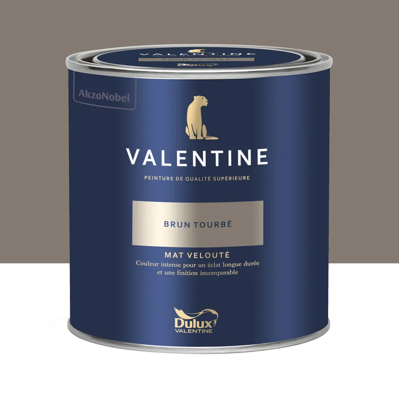 Prix Promo Peinture Valentine Mat Velouté Brun Tourbé 0,5L - DULUX VALENTINE