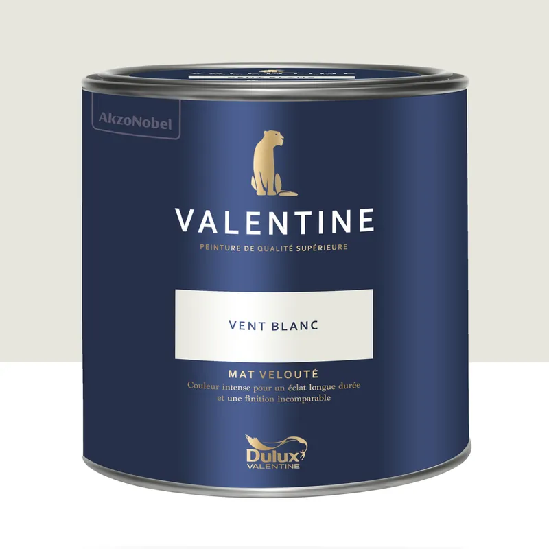 Peinture Valentine Mat Velouté Vent Blanc 2 L - DULUX VALENTINE Haute Qualité