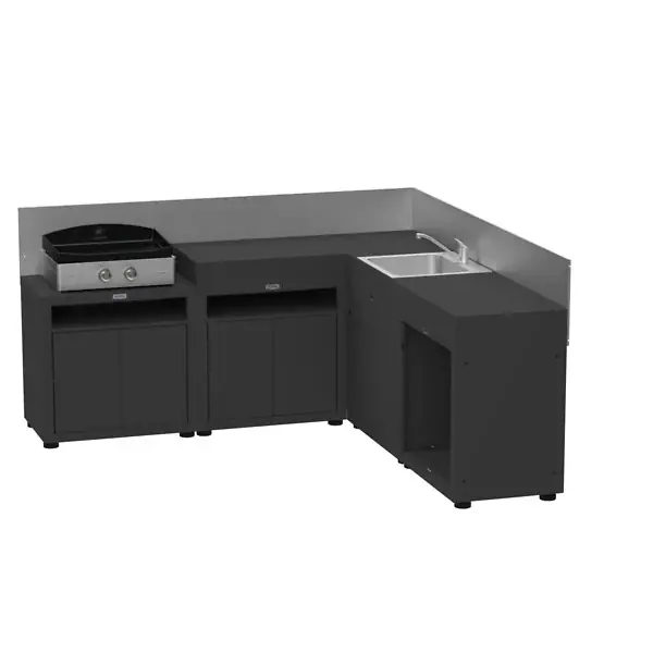 Cuisine extérieure 5 éléments modulaire - L215xP215xH128cm LE MARQUIER Dernière Chance