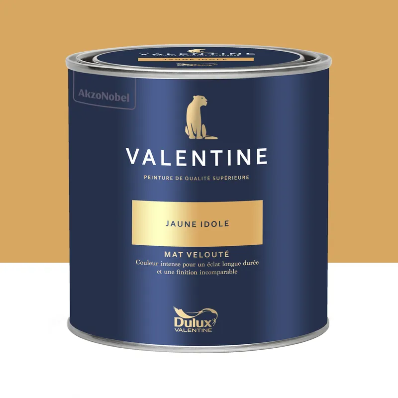 Peinture Valentine Mat Velouté Jaune Idole 0,5L - DULUX VALENTINE Usine Directe