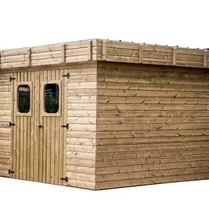 Abri de jardin bois Thalasso - Bois naturel - L.300xP.300cm HABRITA Retour Gratuit