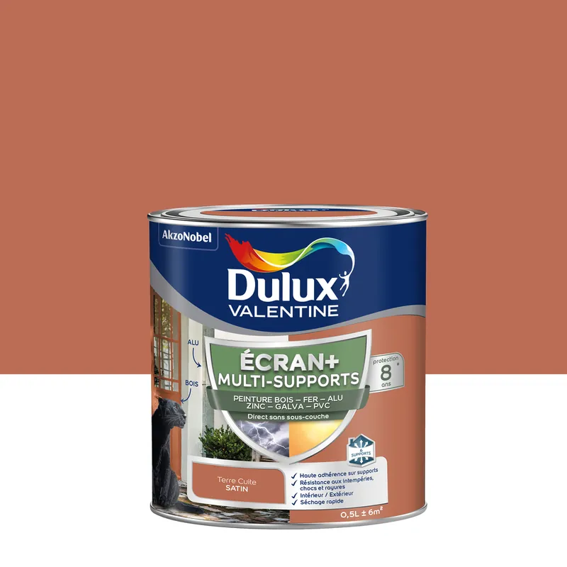 Peinture Ecran+ Multi-supports Dulux Valentine Satin Terre Cuite 0,5 L Bon Marché