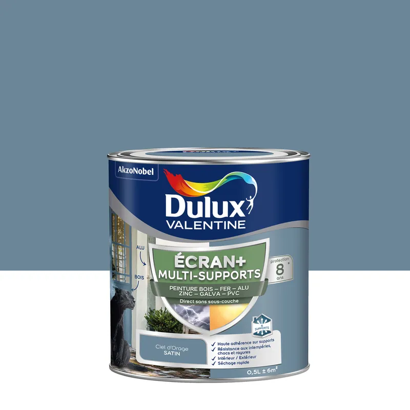 Prix Cassé Peinture Ecran+ Multi-supports Dulux Valentine Satin Ciel d‘Orage 0,5 L