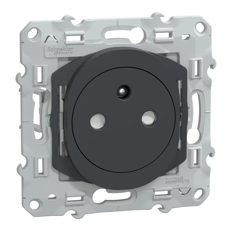 Meilleur Prix Prise 2 pôles + terre affleurante avec griffes 16 A anthracite Ovalis SCHNEIDER ELECTRIC
