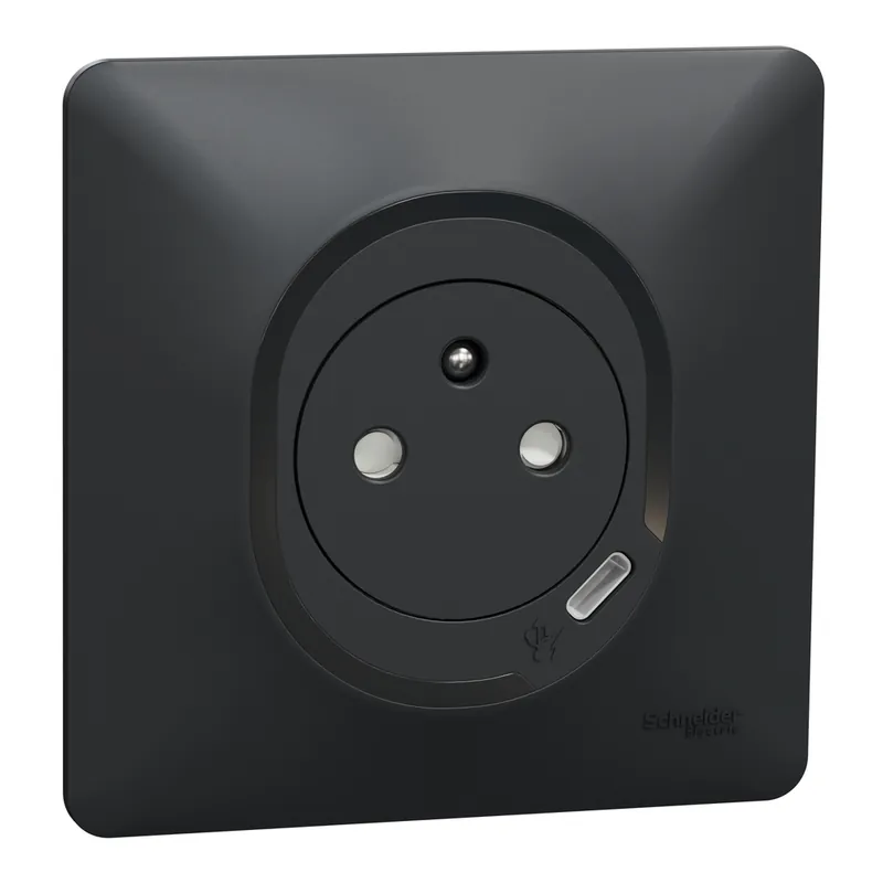 Promotion Prise 2 pôles + terre avec charge USB-C affleurante 16A anthracite - Ovalis SCHNEIDER ELECTRIC