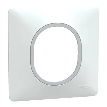 Plaque de finition 1 poste blanc/ argent chromé - Ovalis SCHNEIDER ELECTRIC Certifié