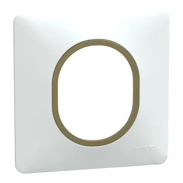 Plaque de finition 1 poste blanc/ effet laiton - Ovalis SCHNEIDER ELECTRIC Prix Choc