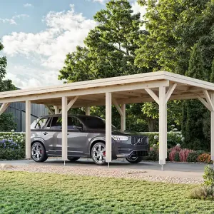 Commander Vite Carport bois Karl toit plat 1 voiture - L.762xH.235xP.360cm PALMAKO