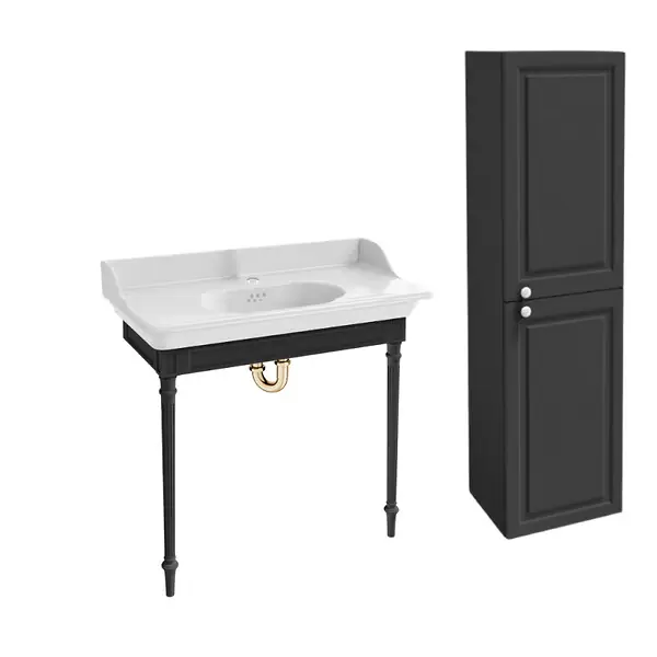 Console Cléo 1889 avec plan vasque + colonne droite + siphon or JACOB DELAFON Populaire