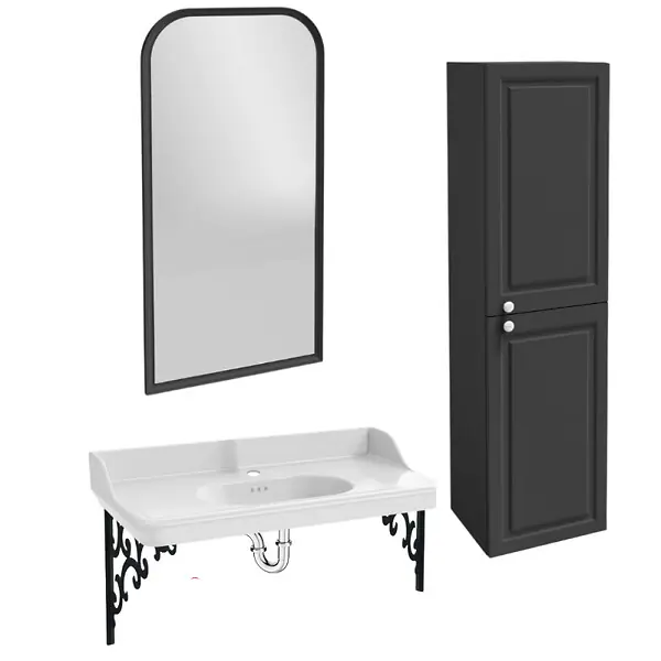 Vente Flash Pack plan vasque suspendu Cléo 1889 + miroir + colonne droite + siphon chromé JACOB DELAFON