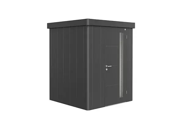 Meilleur Prix Abri jardin acier Neo 1A - Gris foncé - L.180xl.180xH.222cm BIOHORT