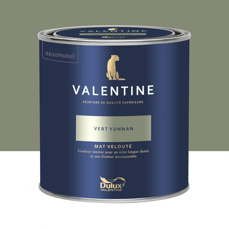Produit De Marque Peinture Valentine Mat Velouté Vert Yunnan 0,5L - DULUX VALENTINE