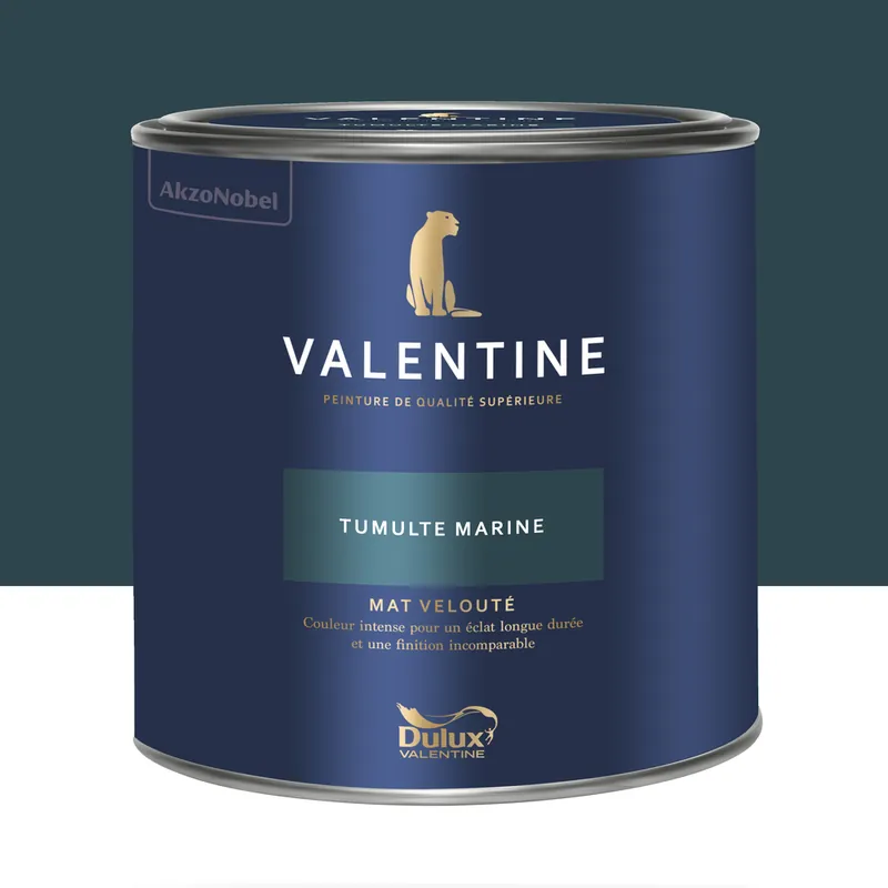 Peinture Valentine Mat Velouté Tumulte Marine 2 L - DULUX VALENTINE Jusqu'à Épuisement Des Stocks