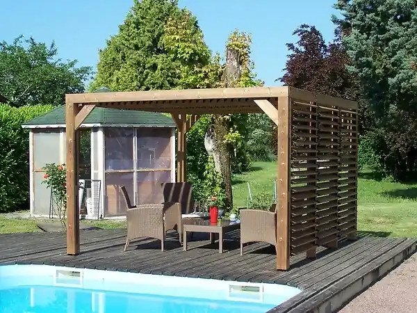 Pergola bois ThermaUvent - L.341xH.217xP.313cm HABRITA Remise