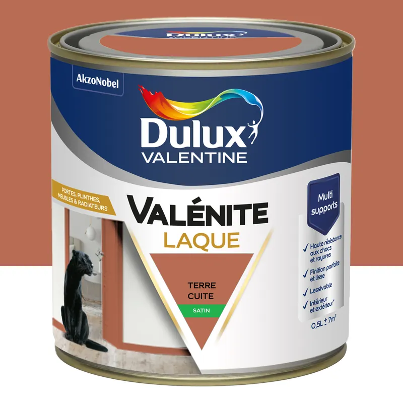Offre Limitée Peinture Boiseries Laque Acrylique Valénite Terre Cuite Satin 0,5 L - DULUX VALENTINE