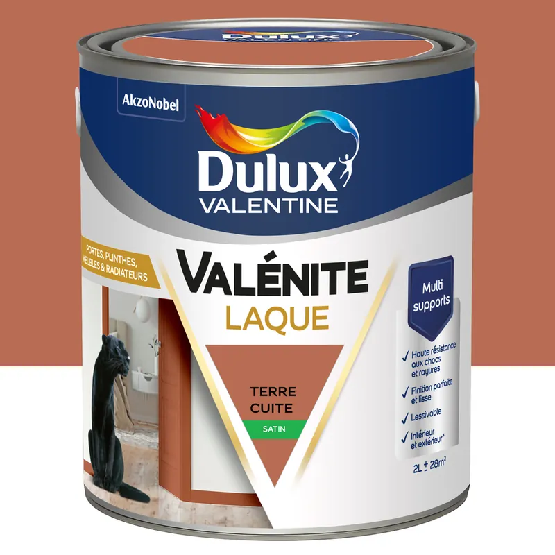 Solde Peinture Boiseries Laque Acrylique Valénite Terre Cuite Satin 2 L - DULUX VALENTINE