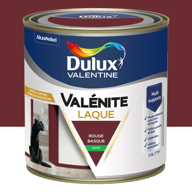 Commander Vite Peinture Boiseries Laque Acrylique Valénite Rouge Basque Satin 0,5 L - DULUX VALENTINE