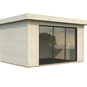 Studio de jardin en bois Lydia ép.28mm - L.429xH.228xP.351cm WHITE WOOD Réduction