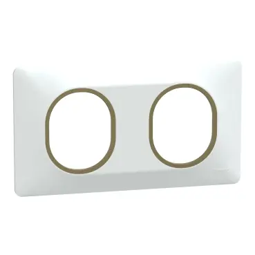 Commande En Gros Plaque de finition 2 postes horizontal blanc/ laiton - Ovalis SCHNEIDER ELECTRIC