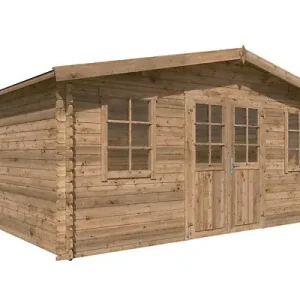 Abri de jardin bois ISOLA 28mm - Brun - L.522.7xP.390cm LASITAMAJA Prix Réduit