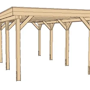 Carport 609 - Vert imprégné - L.325xH.240xP.622cm WEKA Vente Directe