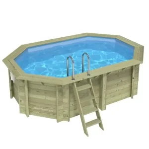 Soldes Piscine hors sol en bois NEMO 4.3 x 3 - H.1.18 m, bleu pâle, fixations à visser - BAS7302OSPL ALTANKA