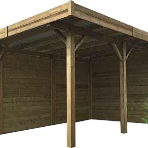 Remise Carport bois épicéa du Nord Superia - Marron - L.406xP.506cm SOLID