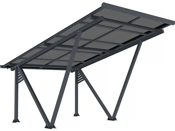 Ombrière Carport solaire avec panneaux photovoltaïques - 366 x 575 x 366 cm - Gris - 4,1 kW HABITAT ET JARDIN Marque