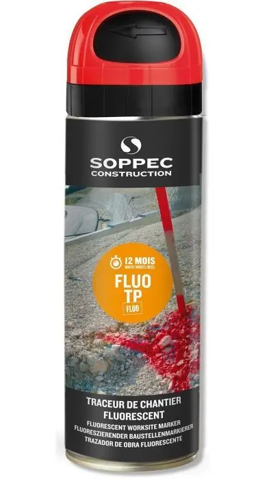 Bombe traçage fluo rouge 500 ml - SOPPEC Certifié