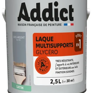 Acheter Direct Laque Multisupports Satin 2.5 L gris argent Ral 7001 ADDICT