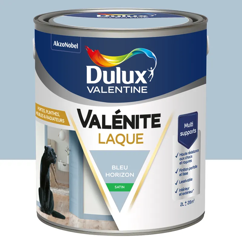 Peinture Boiseries Laque Acrylique Valénite Bleu Horizon Satin 2 L - DULUX VALENTINE Prix Promo