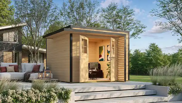 Commander Vite Abri de jardin en bois Amberley 4 - Naturel - L.350xP.353cm WEKA