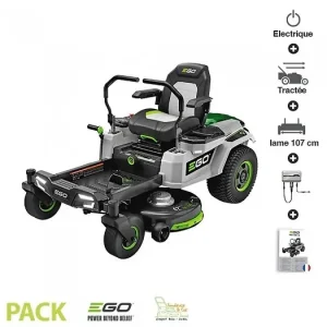 Tondeuse autoportée sur batterie Zero Turn Ego coupe 107 cm ZT4201E avec chargeur mural EGO POWER+ Dernière Chance