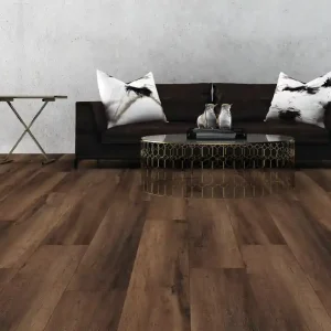 Sol vinyle effet bois marron MADINA ép 5,7 mm 125 x 22,9 cm compatible pièce humide 2m²/pqt GERFLOR Authentique