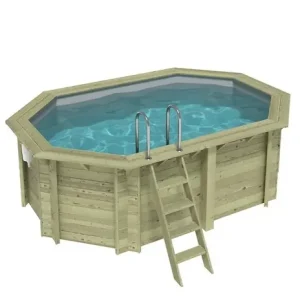 Petit Prix Piscine hors sol en bois NEMO 4.3 x 3 - H.1.31 m, gris clair, fixations à sceller - BAS7303OSPI2 ALTANKA