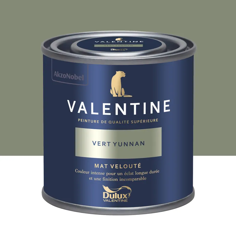 Achat Immédiat Peinture Valentine Mat Velouté Vert Yunnan 0,125 L - DULUX VALENTINE