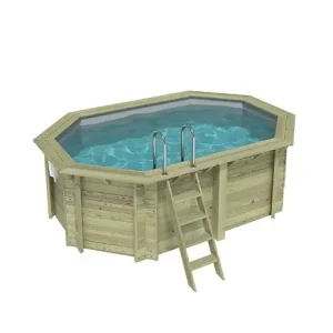 Prix Choc Piscine hors sol en bois NEMO 4.3 x 3 - H.1.31 m, gris clair, fixations à visser - BAS7303OSPL2 ALTANKA