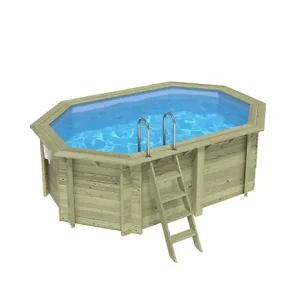 Piscine hors sol en bois NEMO 4.3 x 3 - H.1.31 m, bleu pâle, fixations à visser - BAS7303OSPL ALTANKA Commande En Gros