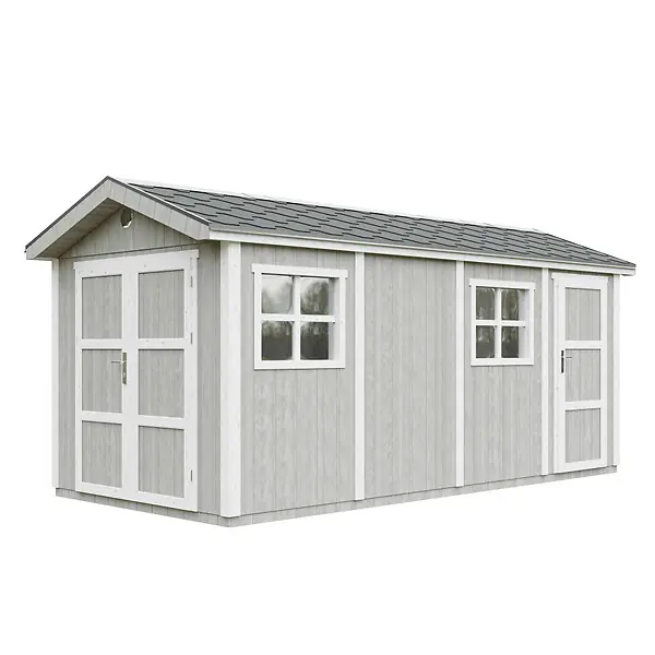 Populaire Abri de Jardin Qualité Premium 11,47 m² - H252x250x530 cm - Construction de Panneaux LP Smartside - Timbela M915C-TUNDRA GREY