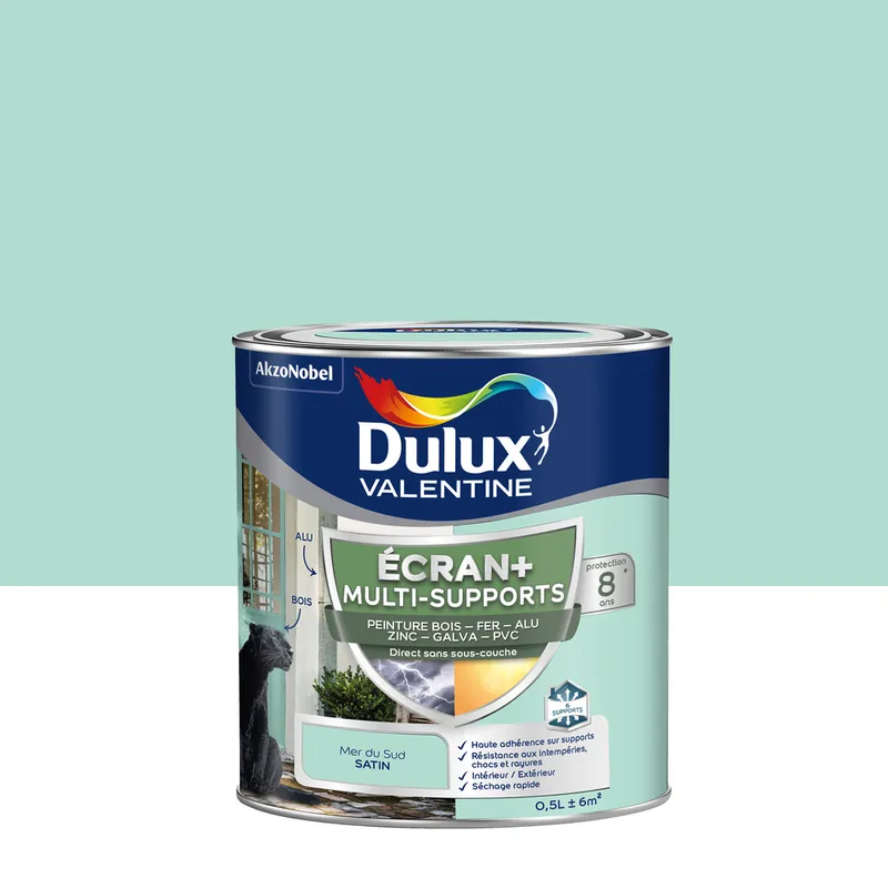 Peinture Ecran+ Multi-supports Dulux Valentine Satin Mer du Sud 0,5 L Acheter En Ligne