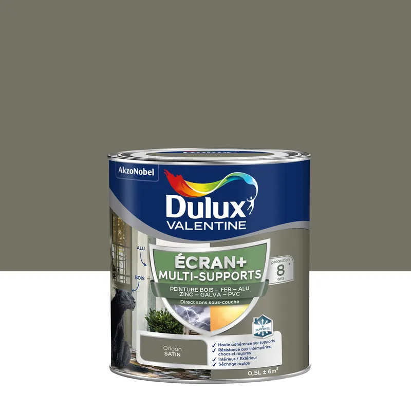 Peinture Ecran+ Multi-supports Dulux Valentine Satin Origan 0,5 L Remise