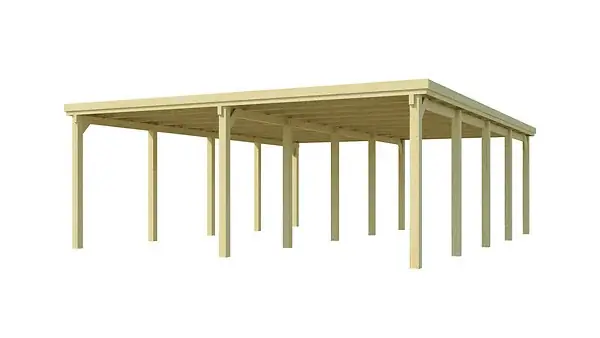 Carport double en bois - 618T3 - L.784xH.233xP.576cm WEKA Offre Exclusive