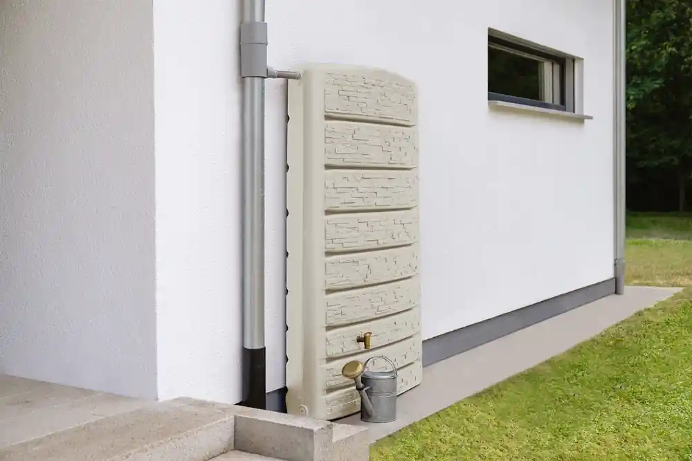 Récupérateur d‘eau de pluie mural 400 litres Extraslim Stone sable GRAF Livraison Express