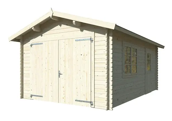 Populaire Garage en bois Prague 28 mm - L.386xH.268xP.544cm WHITE WOOD