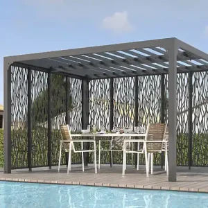 Solde Pergola bioclimatique aluminium 10.80m² - Gris anthracite HABRITA