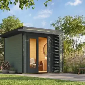 Populaire Abri de jardin en bois Amberley 2 - Gris-vert - 9m² WEKA