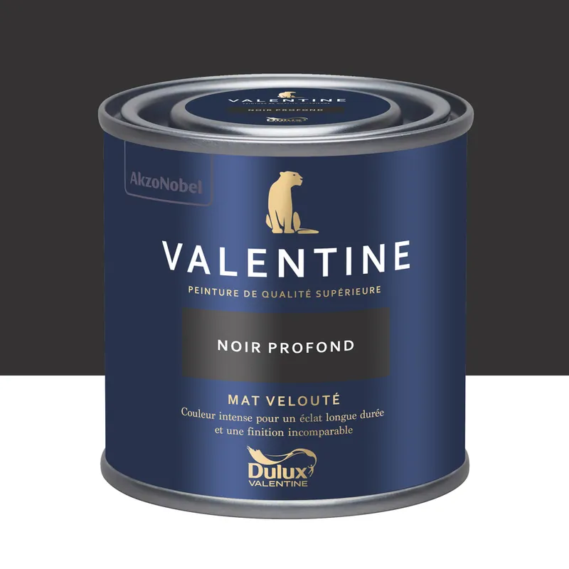 Retour Gratuit Peinture Valentine Mat Velouté Noir Profond 0,125 L - DULUX VALENTINE